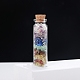 ボトルの装飾を望む透明なガラス  チャクラ天然宝石ドリフトチップ入り  家のデスクトップの装飾用  70~80mm PW-WG92605-01-4