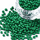 ガラスシードビーズ  焼き付け塗料  丸い穴  ラウンド  濃い緑  3~4x2~2.5mm  穴：0.8mm  約450g /ポンド SEED-S061-A-F280-1