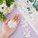 Abカラープラスチックスパンコールの花  ラインストーン付き  装飾アクセサリー  ホワイト  58x5mm FIND-WH0110-445-3