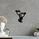 レーザーカットされたバスウッドの壁の彫刻  家の装飾の台所用品のため  カップ模様  250x220x5mm WOOD-WH0123-066-7