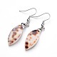 Tiger Cowrie Shell Dangle Earrings EJEW-I204-08-2