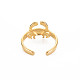 Ионное покрытие (ip) 304 нержавеющая сталь 12 созвездия/знака зодиака открытое манжетное кольцо для женщин RJEW-S405-156G-D-2
