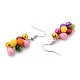 Fashion Acrylic Cluster Earrings for Christmas EJEW-JE00726-01-3