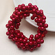 ABS Imitation Bead Wrapped Elastic Hair Accessories OHAR-PW0007-49G-1