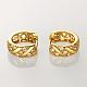 Gorgeous Ring Brass Cubic Zirconia Hoop Earrings EJEW-BB06763-G-4