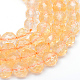 Faceted Round Natural Citrine Bead Strands G-R346-8mm-06-1