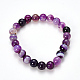 Natural Striped Agate/Banded Agate Beaded Stretch Bracelets X-BJEW-Q692-03C-1