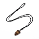 Ожерелье с подвеской в виде матросского узла из натурального тигрового глаза и нейлоновым шнуром для женщин NJEW-E091-02B-2