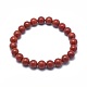 Bracelets extensibles en perles de jaspe rouge naturel BJEW-K212-C-012-2
