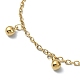 Ion Plating(IP) 304 Stainless Steel Round Ball Charm Bracelets for Women BJEW-D023-04G-2