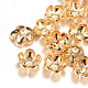 5-Petal Brass Bead Caps X-KK-R037-54KC-1