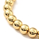 Gestellplattiertes rundes Perlen-Schieberarmband aus Messing für Frauen BJEW-B066-01A-02-2