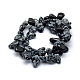 Naturschneeflocke Obsidian Perlen Stränge G-K220-22-2