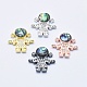 Eco-Friendly Brass Micro Pave Cubic Zirconia Links RB-I078-05-NR-1