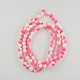 Round Rubberized Style Painted Glass Bead Strands X-DGLA-Q010-5-2