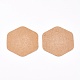 ジュエリーディスプレイクラフト紙の価格タグ  六角  砂茶色  54x55x0.3mm  50個/袋 CDIS-WH0005-05F-1