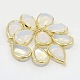 Real Gold Plated Brass Glass Pendants GLAA-J046-01G-1