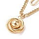 Vacuum Plating 304 Stainless Steel Double Chains Multi Layered Necklace with Knot Charm for Women STAS-E155-14G-2