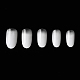 つや消しプラスチックアーモンドフルカバー偽のネイルチップ  糊付き  練習マニキュアネイルアートツール  ホワイト  17~23x7~13.5mm  約24個/箱 MRMJ-T078-118A-1