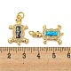 Turtle Brass Pendants Micro Pave Cubic Zirconia with Synthetic Opal KK-K356-09G-3