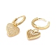 Cubic Zirconia Heart Dangle Hoop Earrings EJEW-A069-03G-2