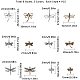 1PandaHall Elite about 48pcs Assorted Dragonfly Charm Pendant Connector for DIY Jewelry Making Accessaries TIBEP-PH0005-08-FF-2