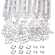 Nbeads 528pcs 2 estilo 2-agujero transparente semillas de vidrio perlas SEED-NB0001-52-1