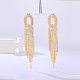 Real 18K Gold Plated Brass Dangle Stud Earrings WY4704-4-1