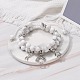 Bracelet en perles rondes tressées en howlite naturelle BJEW-JB07036-2