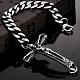 316L Surgical Stainless Steel Crucifix Cross Link Bracelets For Men BJEW-BB01273-2