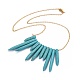 Dyed Synthetic Howlite Pendant Necklaces NJEW-JN02345-2