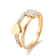 Crystal Rhinestone Heart Finger Ring RJEW-D120-03G-1
