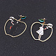 Golden Tone Alloy Enamel Dangle Earrings EJEW-L195-26G-9