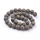 Vacuum Plating Electroplated Natural Lava Rock Bead Strands G-E432-12mm-10-2