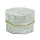 バレンタインデー大理石のテクスチャ模様紙ギフトボックス  ロープハンドル付き  ギフト包装用  八角形  ミディアムアクアマリン  12.2x11.4x7.5cm CON-C005-02A-04-1