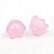 Chunky Pink Transparent Frosted Tulip Flower Acrylic Bead Caps X-PL543-4-1