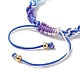 Bracelets tressés en cordon de polyester de couleur dégradée AJEW-JB01145-4