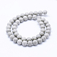 Natürliche Silber Linie Jaspis Perlen Stränge G-F531-6mm-O-2