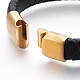 Bracelets de cordon en cuir BJEW-E350-09C-3