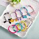 Polymer Clay Heishi Beads Stretch & Charm Bracelets Sets sgBJEW-SZ0001-33-3