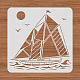BENECREAT Sailboat PET Plastic Drawing Templates 11.8x11.8 Inch/30x30cm Moon Seagull Template Stencil for Scrabooking Card Making DIY-WH0172-489-3