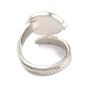 Anello ovale a polsino in pietra mista naturale e sintetica RJEW-I079-01-5