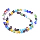 Flat Round Handmade Millefiori Glass Beads LK-R004-51-2