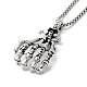 Alloy Skull Hands Pandant Necklace with Box Chains NJEW-K245-005-1