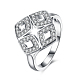 Модный ромб 925 стерлингового серебра кубического циркония палец кольца RJEW-BB16671-6-1