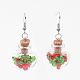 Heart Glass Wishing Bottle Pendant Necklaces and Dangle Earrings Jewelry Sets SJEW-JS00883-02-4