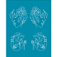 Olycraft 4x5 pollice fiore viso stencil di argilla floreale astratto volto umano serigrafia per argilla polimerica riutilizzabile non adesivo trasferimento stencil per argilla polimerica orecchini creazione di gioielli DIY-WH0341-066-1