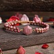 Bracelets de perles de barider hexagonales en rhodonite naturelle PW23071007837-1