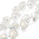 Brins de perles de verre galvanisées transparentes GLAA-G104-02C-2