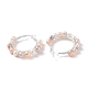 Natural Pearl Wire Wrapped Beaded Hoop Earrings for Women EJEW-JE04759-02-5